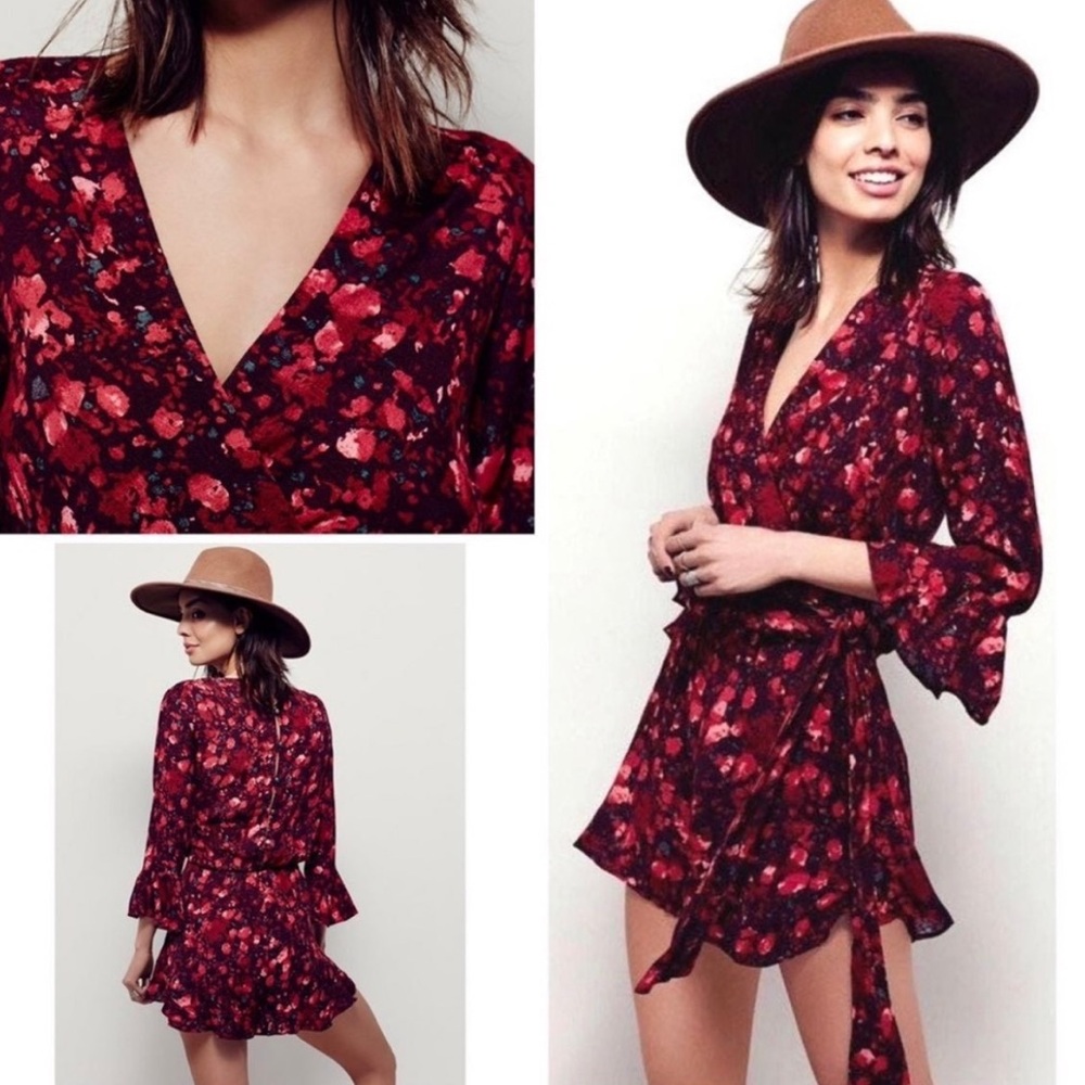 Free People Burgundy Fall Autumn Romper Sm Fall Dress/Romper